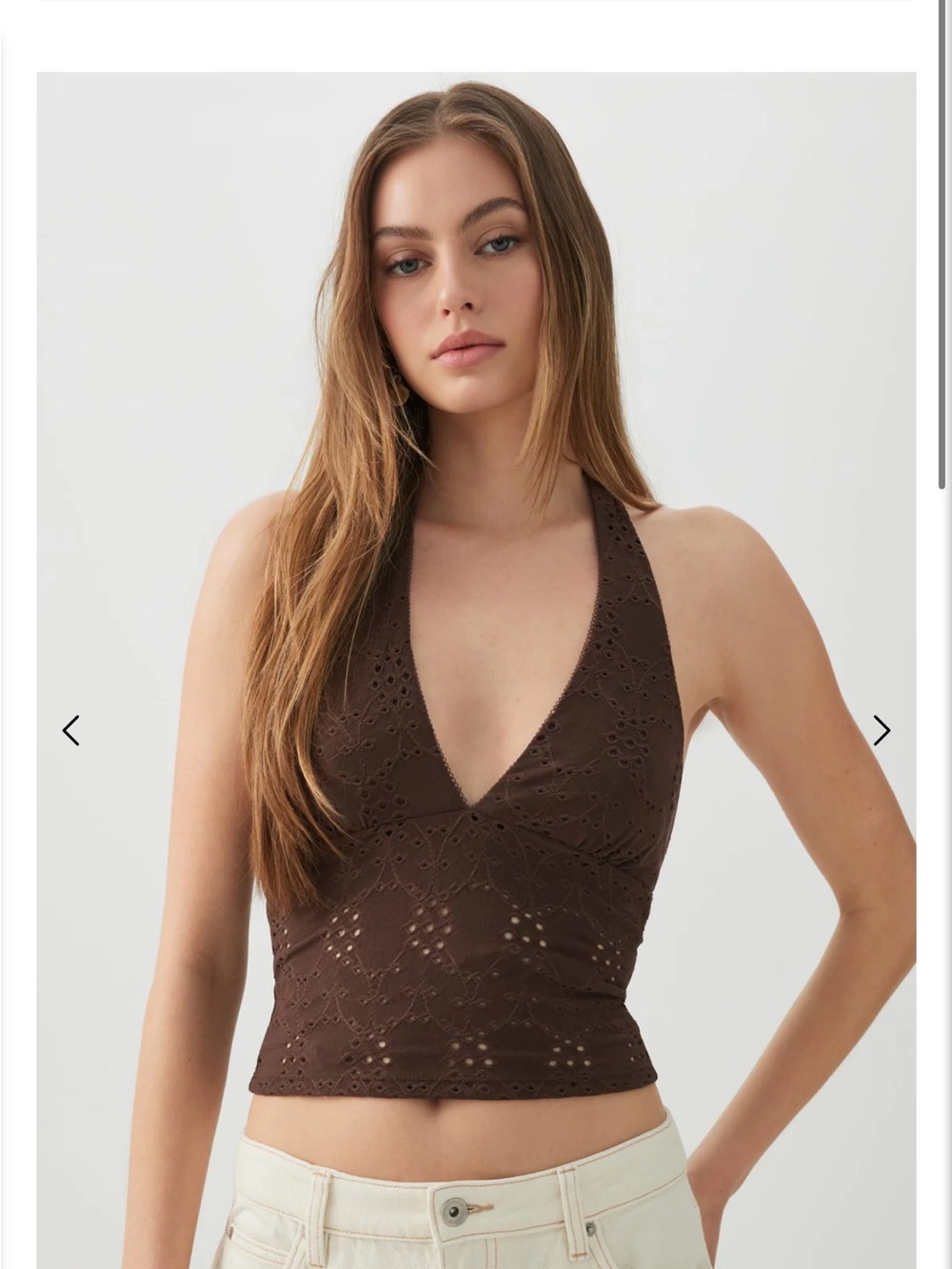 BNWT Ardene Brown Eyelet Halter